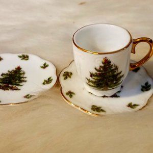 Bone China Miniature Plates Cup Gold Trim